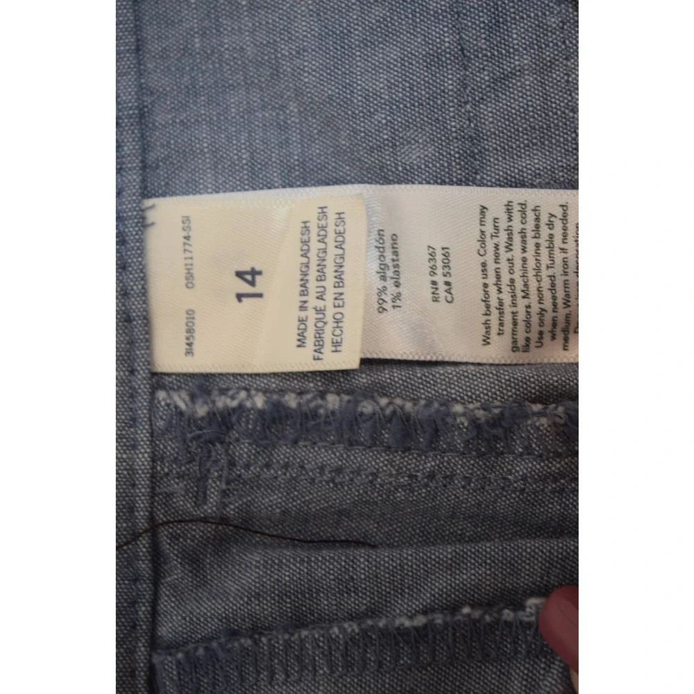 NWT OshKosh B'Gosh Shorts‎ Girls Size 14 in Light Denim w/ Polka Dots